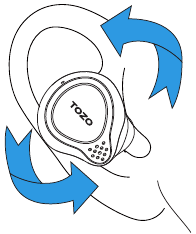 TOZO - NC7 - So tragen Sie Ihre TOZO Ohrhörer Schritt 3 So tragen Sie Ihre TOZO Ohrhörer Schritt 3