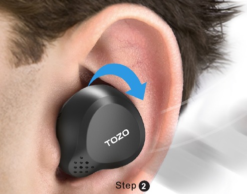TOZO - NC7 - So tragen Sie Ihre TOZO Ohrhörer Schritt 4 So tragen Sie Ihre TOZO Ohrhörer Schritt 4