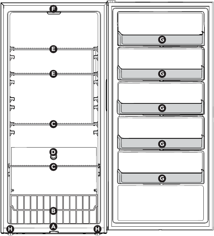 Frigidaire - FFFU16F2VW - MERKMALE MERKMALE