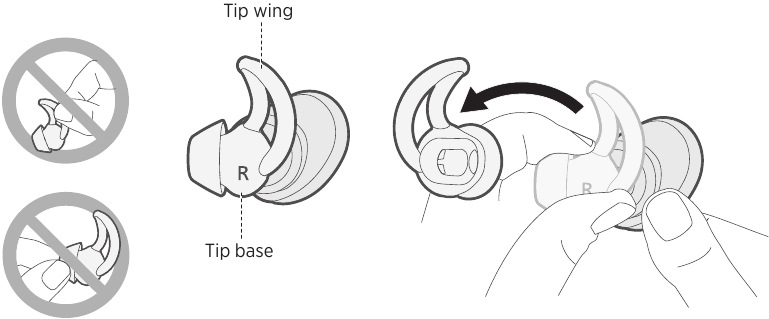 Bose - Soundsport Free - Die StayHear®+ Sport Ohreinsätze wechseln Schritt 1 Die StayHear®+ Sport Ohreinsätze wechseln Schritt 1