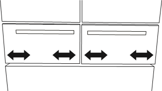 KitchenAid - KRMF706ESS01 - Schubladenblenden von Seite zu Seite einstellen Schritt 1 Schubladenblenden von Seite zu Seite einstellen Schritt 1