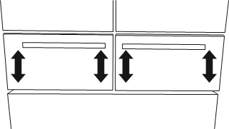 KitchenAid - KRMF706ESS01 - Schubladenblenden nach oben/unten einstellen Schritt 1 Schubladenblenden nach oben/unten einstellen Schritt 1
