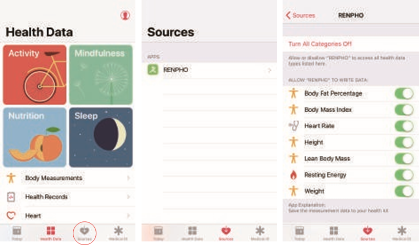 RENPHO - ES-CS20M - Apple Health Schritt 1 Apple Health Schritt 1