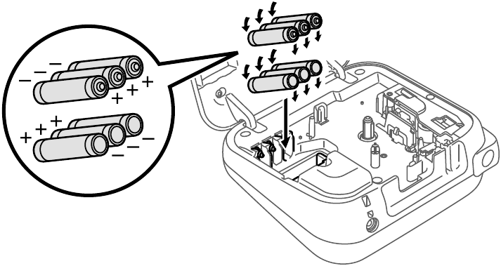 Brother - P-Touch PT-D210 - Stromversorgung und Bandkassette Schritt 2 Stromversorgung und Bandkassette Schritt 2