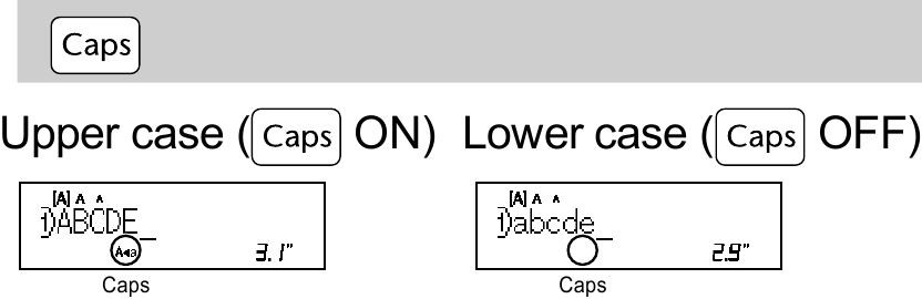 Brother - P-Touch PT-D210 - Umschalten Groß-/Kleinschreibung Umschalten Groß-/Kleinschreibung