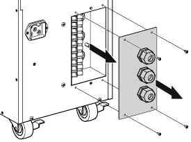 Eaton - 9130 - Abbildung 16. Zugang zum Klemmblock. Abbildung 16. Zugang zum Klemmblock.
