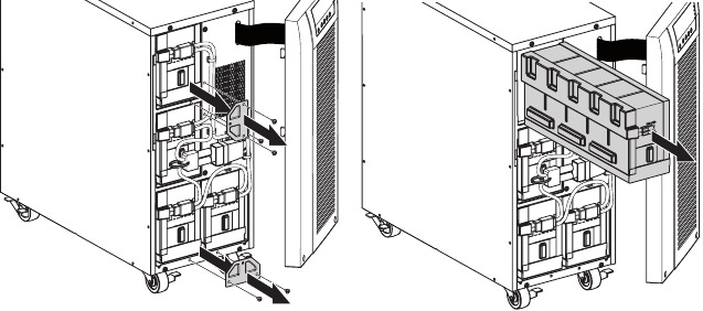 Eaton - 9130 - Abbildung 30. Das Batteriefach lösen. Abbildung 30. Das Batteriefach lösen.