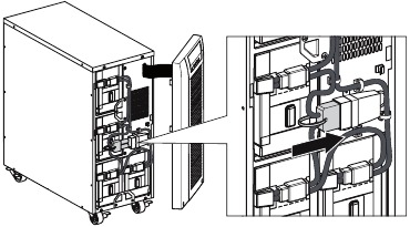 Eaton - 9130 - Abbildung 6. Anschließen der internen USV-Batterien. Abbildung 6. Anschließen der internen USV-Batterien.