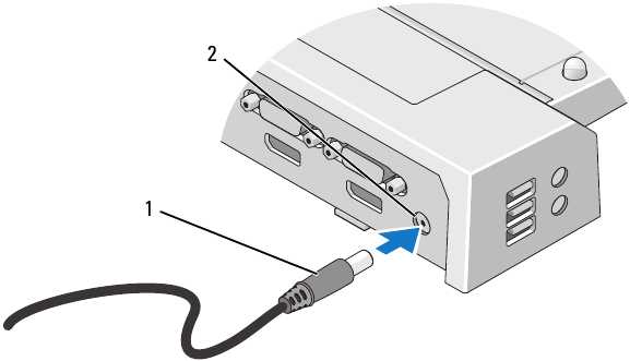Dell - E-Port Plus - Laptop andocken Schritt 1 Laptop andocken Schritt 1