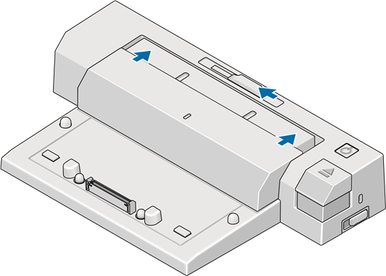 Dell - E-Port Plus - Laptop andocken Schritt 2 Laptop andocken Schritt 2