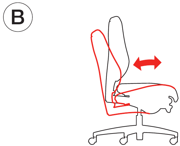 Giroflex - 545 - Sitz- und Rückenlehnenneigung - Schritt 1 Sitz- und Rückenlehnenneigung - Schritt 1