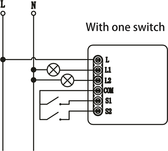 Lonsonho - QS-Zigbee-D02-TRIAC-2C-L - Verkabelung - Option 1 Verkabelung - Option 1