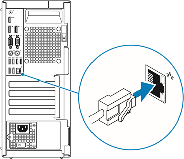 Dell - OptiPlex 5050 Tower - Netzwerkkabel anschließen — optional Netzwerkkabel anschließen — optional