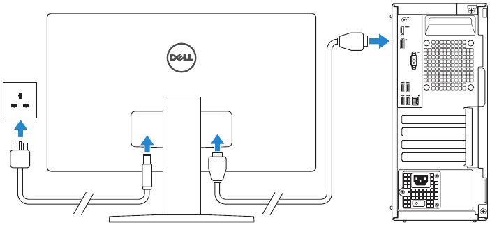 Dell - OptiPlex 3050 Tower - Bildschirm anschließen Bildschirm anschließen