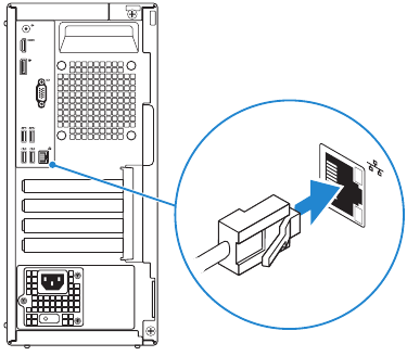 Dell - OptiPlex 3050 Tower - Netzwerkkabel anschließen Netzwerkkabel anschließen