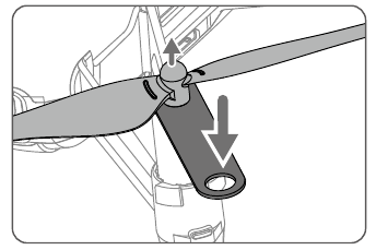 DJI - Tello - Abnehmen der Propeller Abnehmen der Propeller