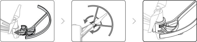 DJI - Tello - Anbringen der Propellerschutze Anbringen der Propellerschutze