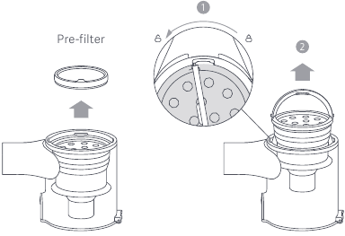 Xiaomi - Mi Vacuum Cleaner G10 - Reinigung der Vorfilter-/Zyklonbaugruppe – Schritt 1 Reinigung der Vorfilter-/Zyklonbaugruppe – Schritt 1