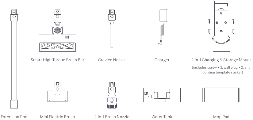 Xiaomi - Mi Vacuum Cleaner G10 - Produktübersicht - Zubehörliste Produktübersicht - Zubehörliste