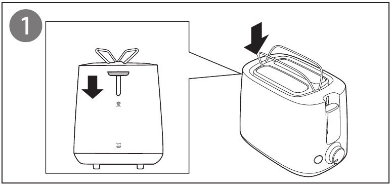 Philips - HD2581 - Brötchen aufwärmen - Schritt 1 - Brötchenaufsatz ausklappen Brötchen aufwärmen - Schritt 1 - Brötchenaufsatz ausklappen
