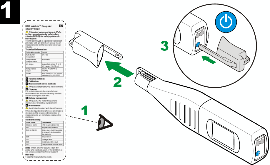 Hach - H135 miniLab Pro - Gerät einschalten Gerät einschalten