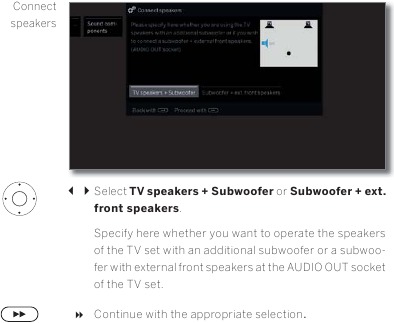 Loewe - klang 5 Subwoofer - Konfiguration des klang 5 Subwoofers (LINE IN) - Schritt 2 Konfiguration des klang 5 Subwoofers (LINE IN) - Schritt 2