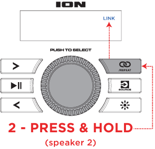 Ion - PRO GLOW EXPRESS - Zwei Lautsprecher verbinden – Schritt 2 Zwei Lautsprecher verbinden – Schritt 2