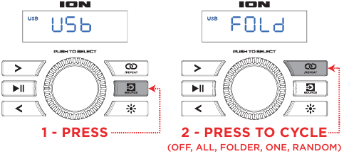 Ion - PRO GLOW EXPRESS - USB-Modus-Betrieb – Durch die Optionen wechseln USB-Modus-Betrieb – Durch die Optionen wechseln