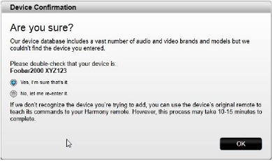 Logitech - Harmony Ultimate - Ein unbekanntes Gerät hinzufügen - Schritt 1 Ein unbekanntes Gerät hinzufügen - Schritt 1