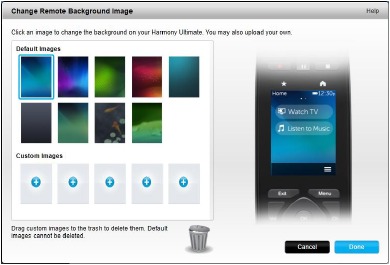 Logitech - Harmony Ultimate - Eigenes Hintergrundbild hochladen - Schritt 2 Eigenes Hintergrundbild hochladen - Schritt 2