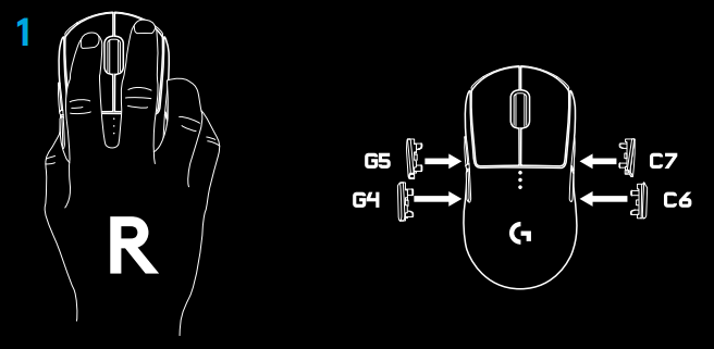 Logitech - PRO WIRELESS - TASTENKONFIGURATIONEN - Rechtshänder TASTENKONFIGURATIONEN - Rechtshänder