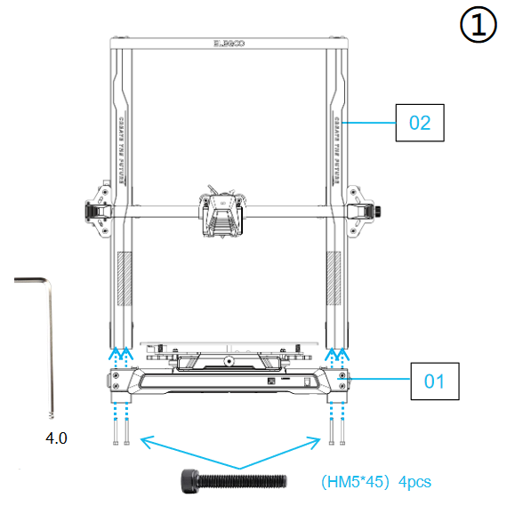 Elegoo - Neptune 3 Plus - Maschineninstallation - Schritt 1 Maschineninstallation - Schritt 1