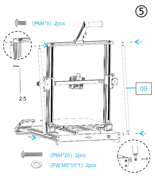 Elegoo - Neptune 3 Plus - Maschineninstallation - Schritt 5 Maschineninstallation - Schritt 5