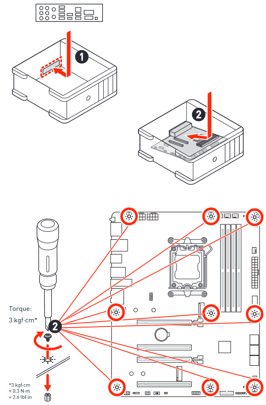 MSI - PRO B650-P WIFI - Einbau des Mainboards Einbau des Mainboards