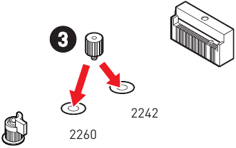 MSI - PRO B760M-P DDR4 - Installation eines M.2-Moduls im M2_1-Steckplatz - Schritt 2 Installation eines M.2-Moduls im M2_1-Steckplatz - Schritt 2