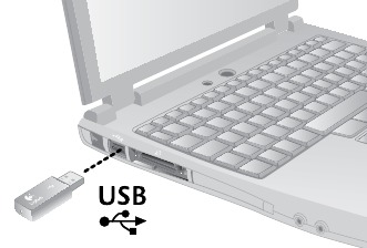 Logitech - Wireless Combo MK260 - Empfänger an den USB-Anschluss anschließen Empfänger an den USB-Anschluss anschließen