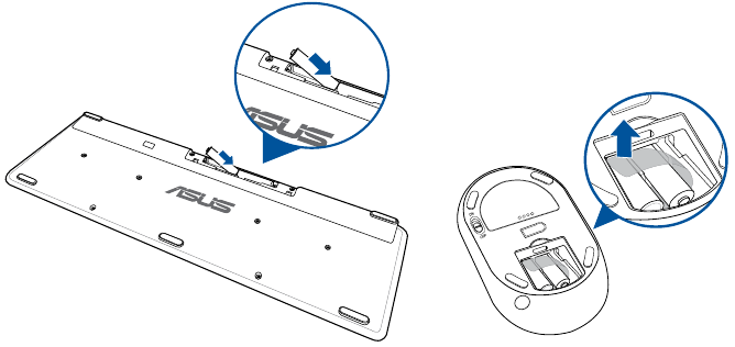 Asus - V241F - Anschließen der kabellosen Tastatur - Schritt 1 Anschließen der kabellosen Tastatur - Schritt 1