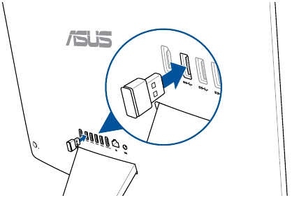 Asus - V241F - Anschließen der kabellosen Tastatur - Schritt 2 Anschließen der kabellosen Tastatur - Schritt 2