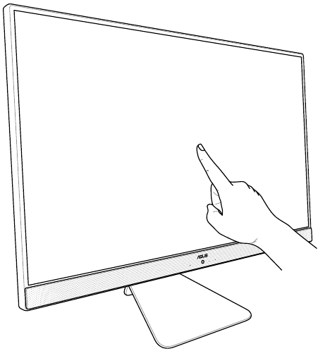 Asus - V241F - Verwenden des Touchscreens (nur bei ausgewählten Modellen) Verwenden des Touchscreens (nur bei ausgewählten Modellen)