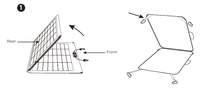 EcoFlow - 220W Bifacial Solar Panel - Funktionsweise - Schritt 1 Funktionsweise - Schritt 1