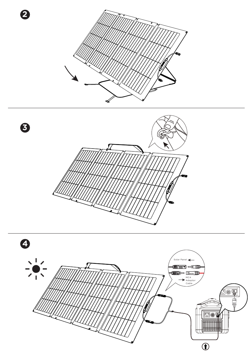 EcoFlow - 220W Bifacial Solar Panel - Funktionsweise - Schritt 2 Funktionsweise - Schritt 2