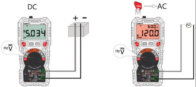 KAIWEETS - HT118A - DC/AC-Spannungsmessung DC/AC-Spannungsmessung