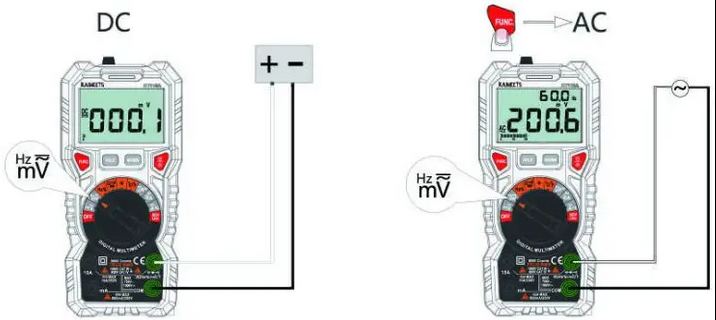 KAIWEETS - HT118A - DC/AC-Spannungsmessung in mV DC/AC-Spannungsmessung in mV