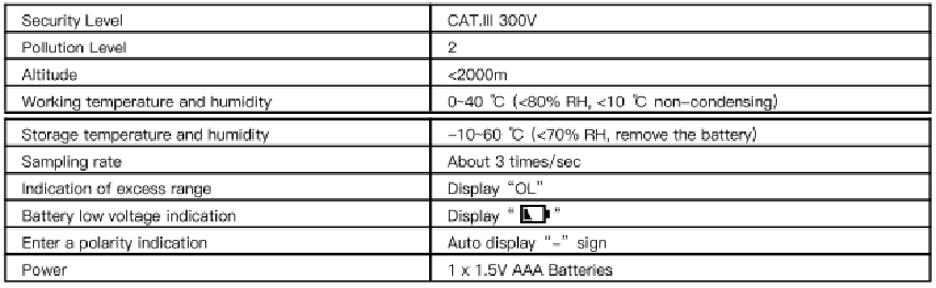 KAIWEETS - VT501 - Allgemeine Technische Daten Allgemeine Technische Daten