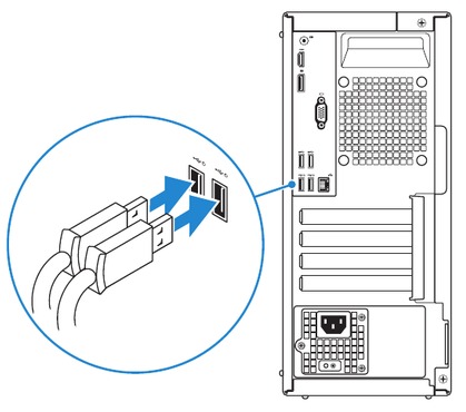 Dell - OptiPlex 3046 MT D18M - Tastatur und Maus anschließen Tastatur und Maus anschließen