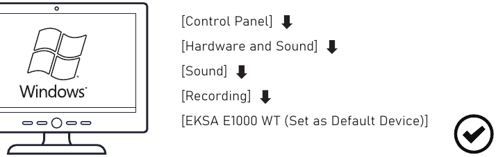 EKSA - E1000 WT - USB-Dongle-Einstellungen - Windows - Mikrofon USB-Dongle-Einstellungen - Windows - Mikrofon