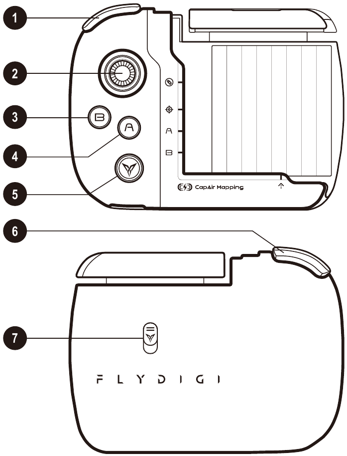 Flydigi - WASP-X - Produktdiagramm Produktdiagramm