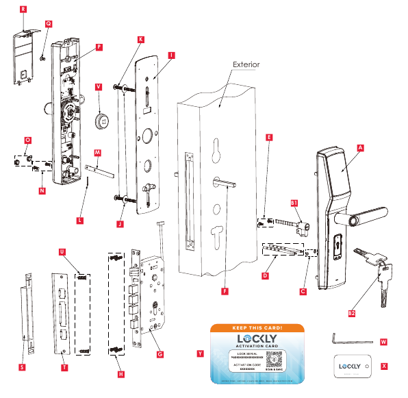 Lockly - SECURE LUX - INSTALLATIONSÜBERSICHT & TEILELISTE INSTALLATIONSÜBERSICHT & TEILELISTE