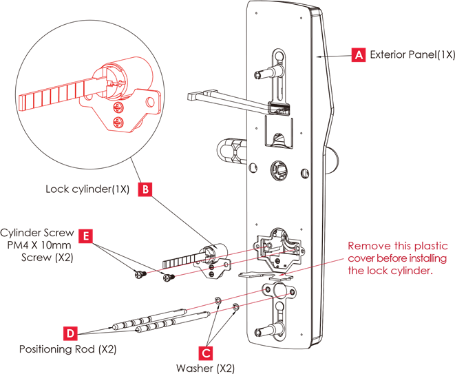 Lockly - SECURE LUX - EINBAU DES SCHLOSSZYLINDERS EINBAU DES SCHLOSSZYLINDERS