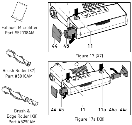 Sebo - AUTOMATIC X7 - Bürstenrolle(n) wechseln Bürstenrolle(n) wechseln